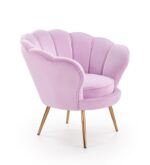 AMORINO fotel wypoczynkowy fioletowy, nogi – złote