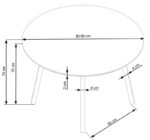 BALROG OKRĄGŁY stół, stelaż – czarny, blat- jasny popiel (2p=1szt)
