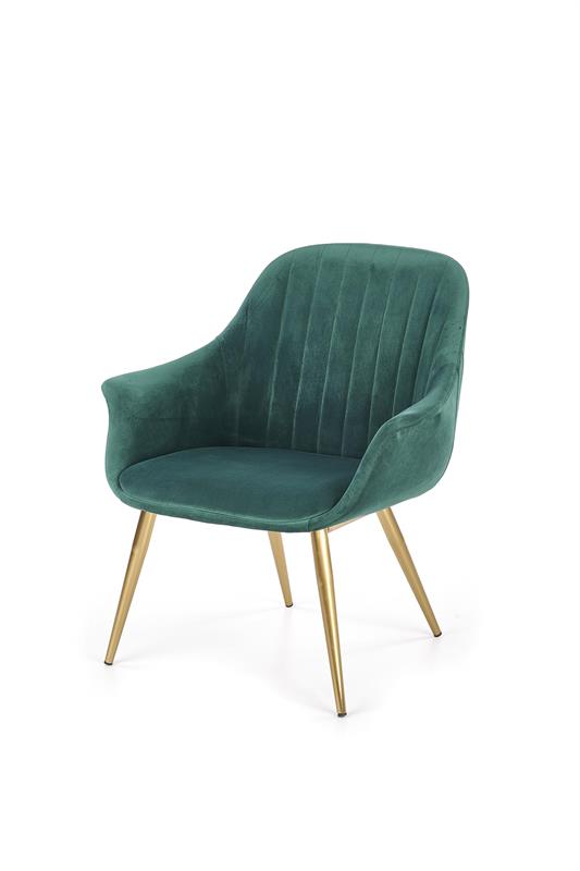 ELEGANCE 2 fotel wypoczynkowy tapicerka – ciemny zielony, nogi – złote (1p=1szt)